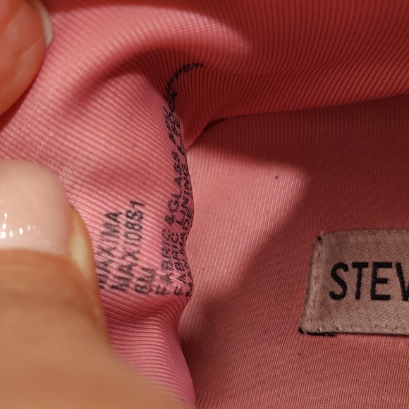 Steve Madden Hot Pink Sparkle Maxima Sneakers Size 6 Stretch - Picture 6 of 8